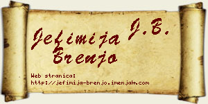 Jefimija Brenjo vizit kartica